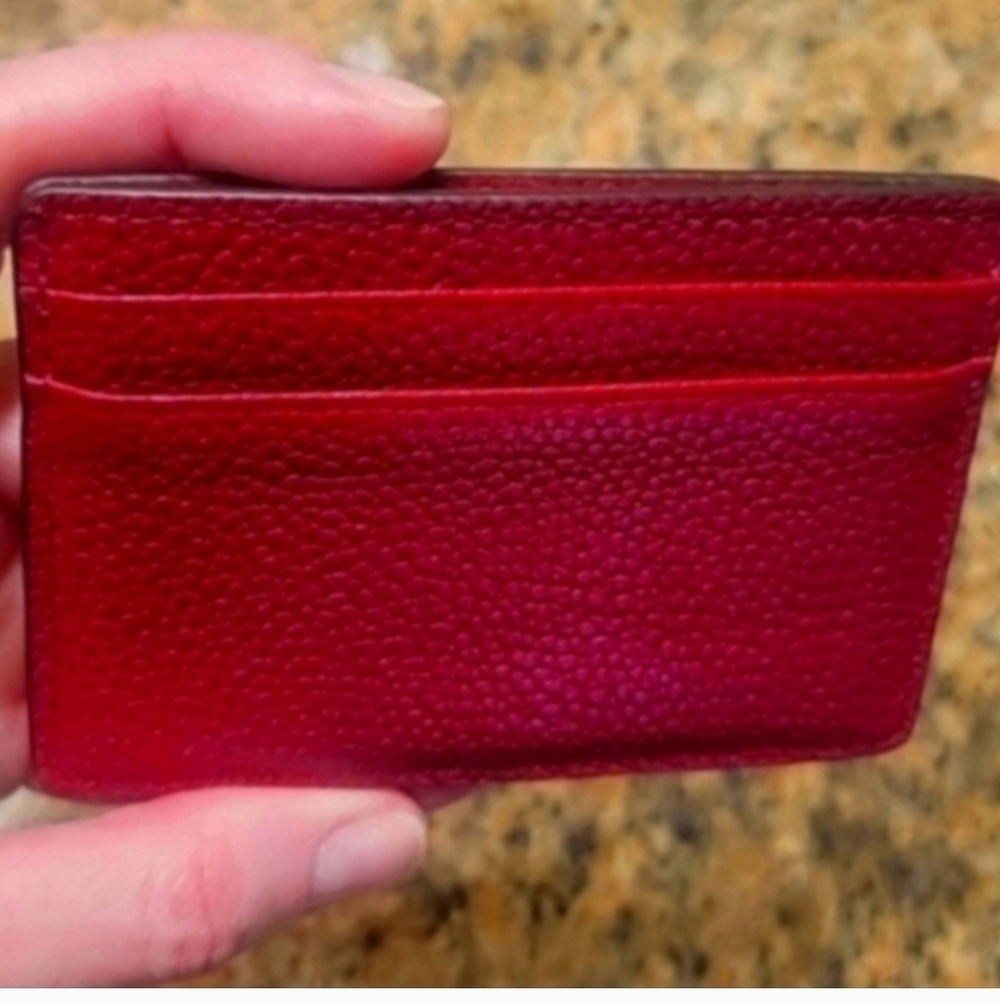 Red Leather Card Holder